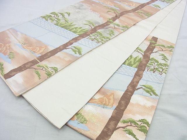 平和屋着物◎六通柄袋帯 唐織 枯山水 金糸 逸品 BAAH2834jm