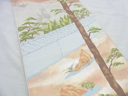 平和屋着物◎六通柄袋帯 唐織 枯山水 金糸 逸品 BAAH2834jm