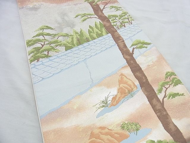平和屋着物◎六通柄袋帯 唐織 枯山水 金糸 逸品 BAAH2834jm