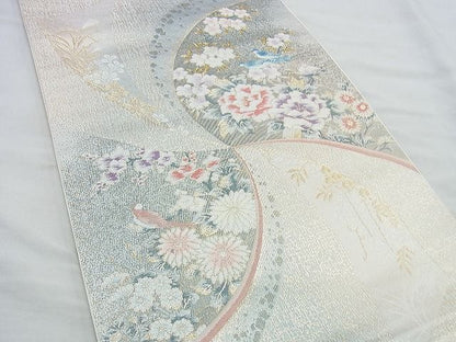 平和屋着物◎六通柄袋帯 唐織 花鳥文 金銀糸 逸品 BAAH2874jm