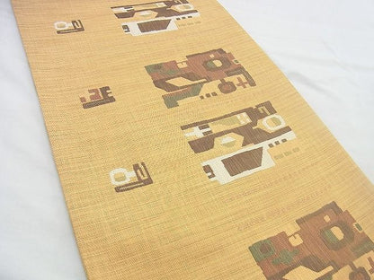 平和屋着物◎六通柄袋帯 幾何学文様 逸品 BAAH2876jm