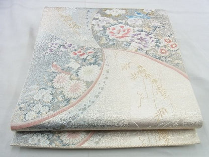 平和屋着物◎六通柄袋帯 唐織 花鳥文 金銀糸 逸品 BAAH2874jm