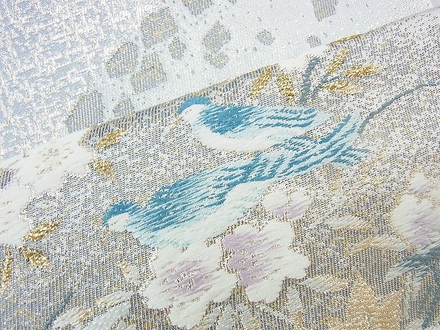 平和屋着物◎六通柄袋帯 唐織 花鳥文 金銀糸 逸品 BAAH2874jm