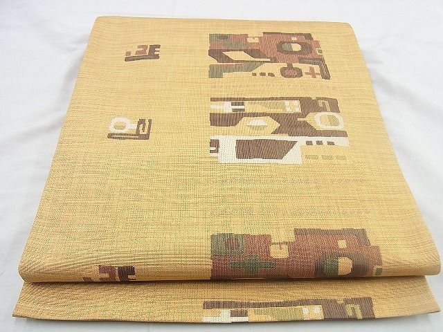 平和屋着物◎六通柄袋帯 幾何学文様 逸品 BAAH2876jm