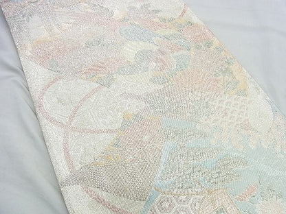 平和屋着物◎佐賀錦 六通柄袋帯 花鳥文 金銀糸 逸品 BAAH2903jm