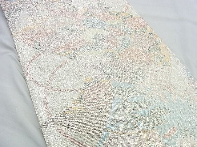 平和屋着物◎佐賀錦 六通柄袋帯 花鳥文 金銀糸 逸品 BAAH2903jm