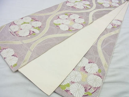 平和屋着物◎六通柄 本袋帯 唐織 縦枠花文 金糸 逸品 BAAH2935jm
