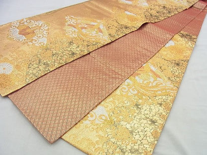 平和屋着物◎佐賀錦 六通柄袋帯 鳳凰花菱文 金銀糸 逸品 BAAH2922jm