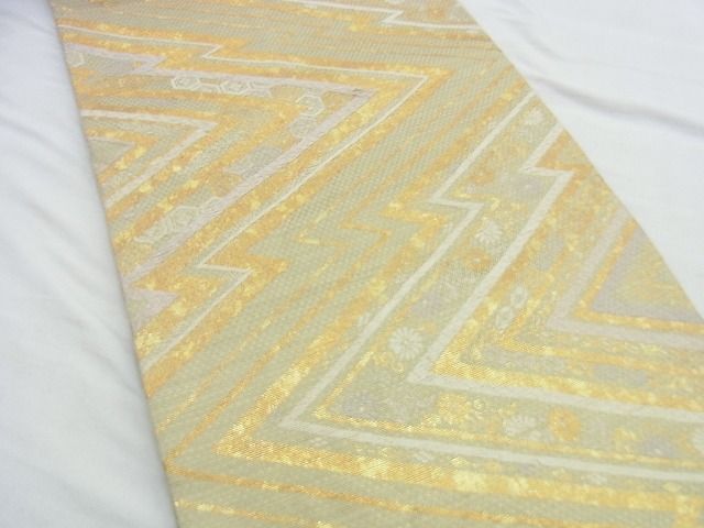 平和屋着物◎六通柄袋帯 松皮菱花文 金糸 逸品 BAAH2932jm