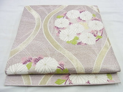 平和屋着物◎六通柄 本袋帯 唐織 縦枠花文 金糸 逸品 BAAH2935jm