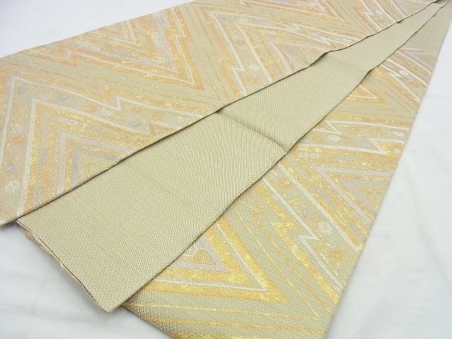 平和屋着物◎六通柄袋帯 松皮菱花文 金糸 逸品 BAAH2932jm