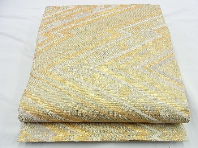 平和屋着物◎六通柄袋帯 松皮菱花文 金糸 逸品 BAAH2932jm