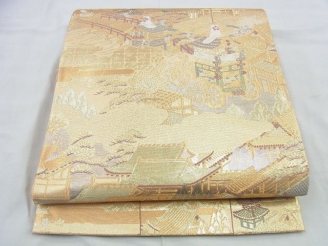 平和屋着物◎六通柄袋帯 唐織 都大洛絵図 金銀糸 逸品 BAAH2949jm