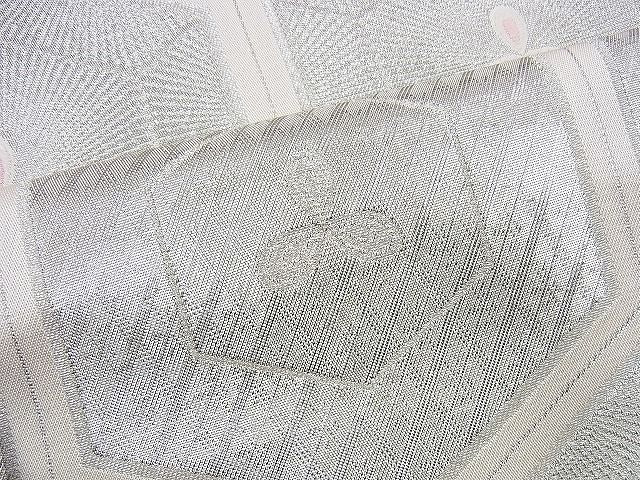 平和屋着物◎六通柄袋帯 唐織 亀甲文 銀糸 逸品 BAAH2965jm