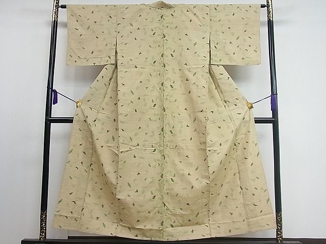 平和屋着物■上質な紬　単衣　吉祥文　逸品　CAAG7467ut