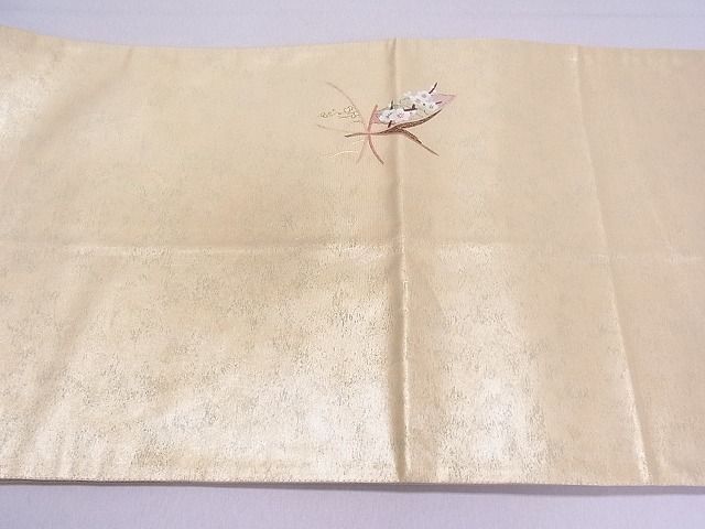 平和屋着物◎太鼓柄袋帯 作家物 流水花文 金彩 引箔 逸品 DAAG0358ox