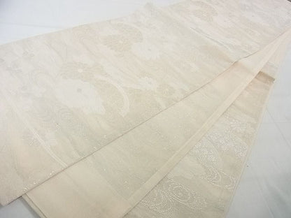 平和屋着物■夏物 六通柄袋帯 籬草花文 銀糸 逸品 DAAG9026op