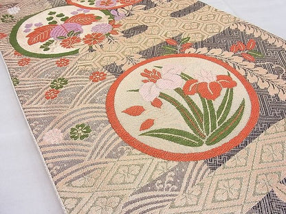 平和屋着物◎佐賀錦 六通柄袋帯 蒔絵唐織 九百錦 金糸 逸品 BAAH7881ea