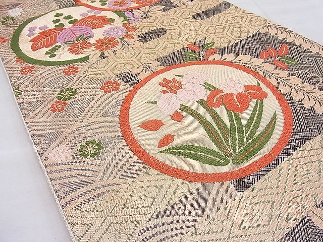 平和屋着物◎佐賀錦 六通柄袋帯 蒔絵唐織 九百錦 金糸 逸品 BAAH7881ea