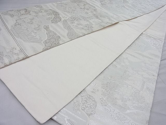 平和屋着物◎六通柄袋帯 唐織 道長風景文 金銀糸 逸品 BAAH7911ea