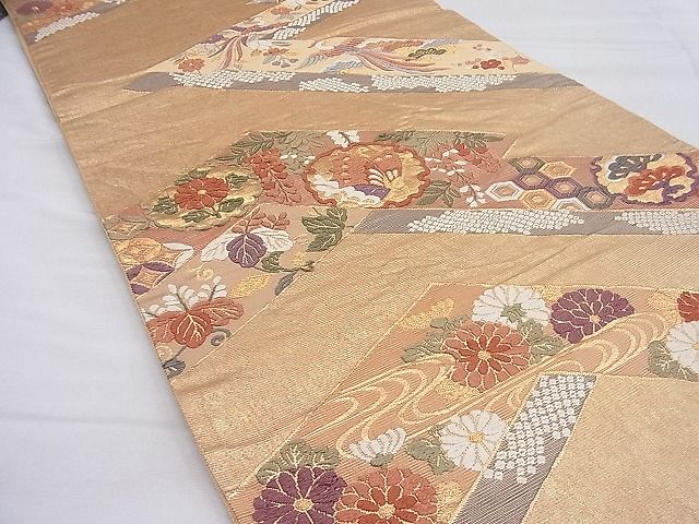 平和屋着物◎六通柄袋帯 唐織 松皮小袖文 金糸 逸品 BAAH7942ea