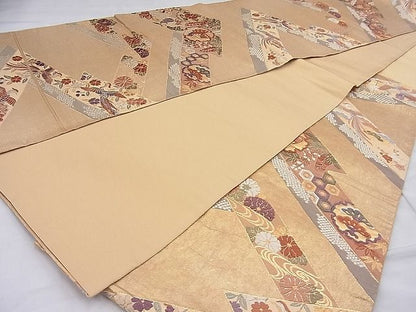 平和屋着物◎六通柄袋帯 唐織 松皮小袖文 金糸 逸品 BAAH7942ea