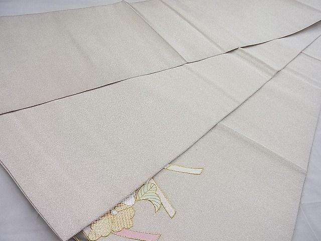 平和屋着物◎太鼓柄袋帯 駒刺繍 立涌桐菊文 金銀糸 逸品 BAAH7983ea