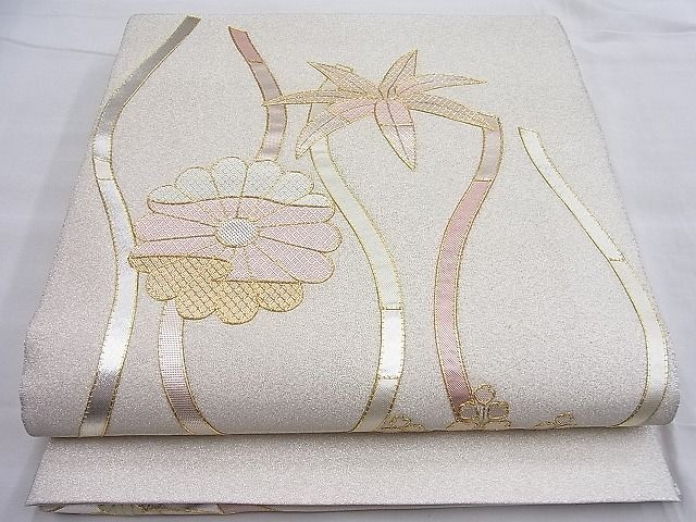 平和屋着物◎太鼓柄袋帯 駒刺繍 立涌桐菊文 金銀糸 逸品 BAAH7983ea