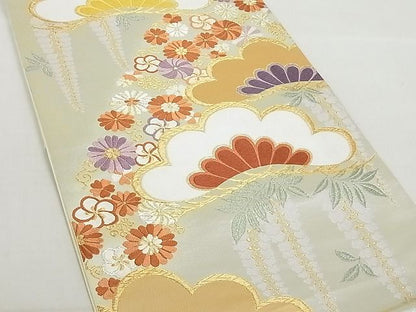 平和屋着物◎六通柄袋帯 唐織 唐草松文 金銀糸 正絹 逸品 AAAJ2354Aex