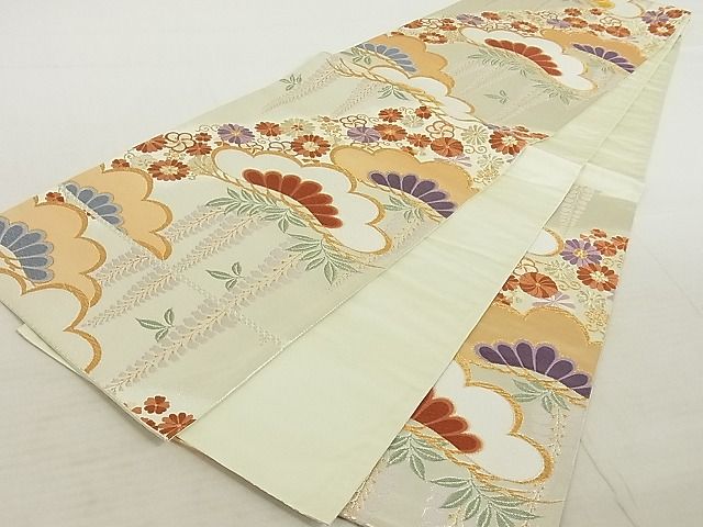 平和屋着物◎六通柄袋帯 唐織 唐草松文 金銀糸 正絹 逸品 AAAJ2354Aex