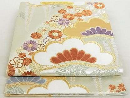 平和屋着物◎六通柄袋帯 唐織 唐草松文 金銀糸 正絹 逸品 AAAJ2354Aex