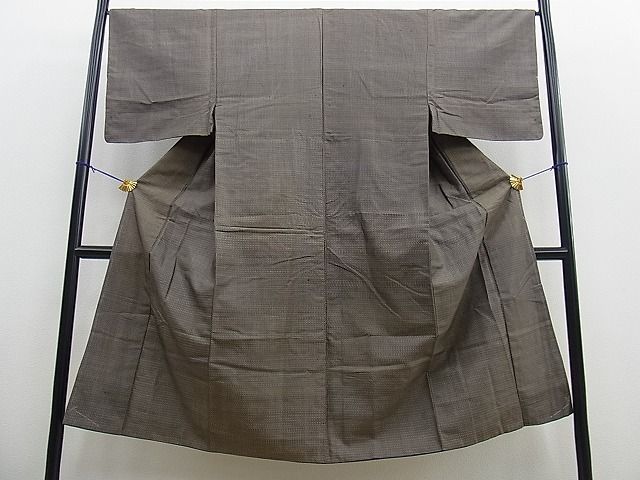 平和屋着物■男性　紬　格子　逸品　BAAF0619ga