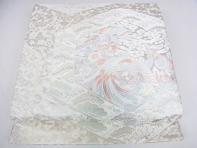 平和屋着物◎六通柄袋帯 唐織 御所車鳳凰花文 金銀糸 逸品 DAAF5903cf