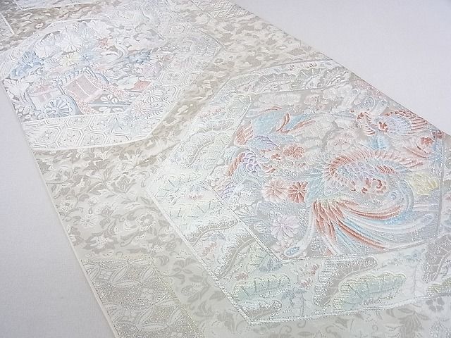 平和屋着物◎六通柄袋帯 唐織 御所車鳳凰花文 金銀糸 逸品 DAAF5903cf