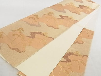 平和屋着物◎六通柄袋帯 道長松文 金糸 鈴乃屋扱い 正絹 逸品 AAAJ0989Aaz