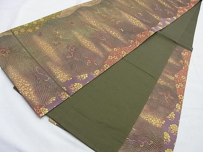平和屋着物◎六通柄袋帯 唐織 吹き寄せ箔散らし文様 金糸 逸品 BAAG8964du