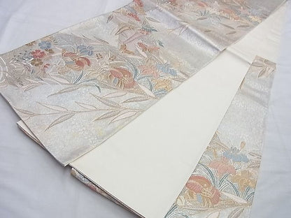 平和屋着物◎六通柄袋帯 唐織 蒔絵花鳥文 金銀糸 逸品 BAAG8967du