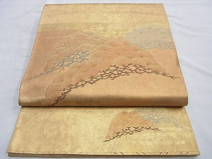 平和屋着物◎六通太鼓柄袋帯 寿松錦織文 都路金錦 逸品 BAAG8965du