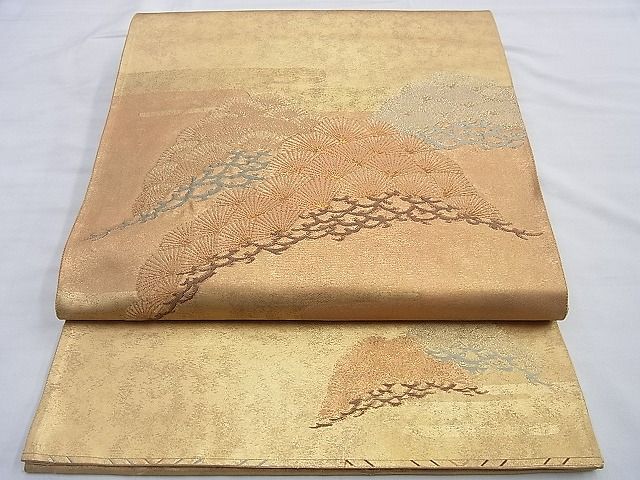 平和屋着物◎六通太鼓柄袋帯 寿松錦織文 都路金錦 逸品 BAAG8965du