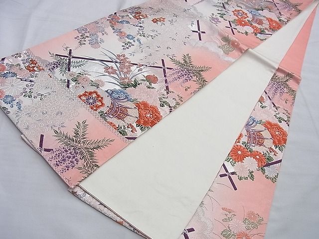 平和屋着物◎六通柄袋帯 唐織 花飾鼓紋 金銀糸 逸品 BAAG8959du