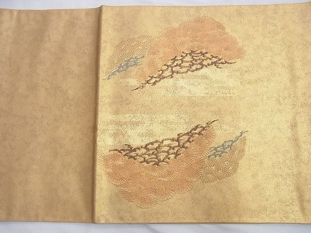 平和屋着物◎六通太鼓柄袋帯 寿松錦織文 都路金錦 逸品 BAAG8965du