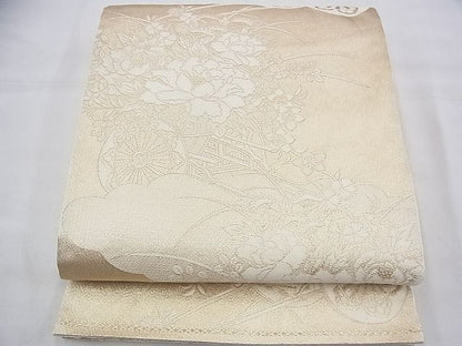 平和屋着物◎六通柄袋帯 佐賀つづれ織 花車文様 金糸 逸品 BAAH5928fk
