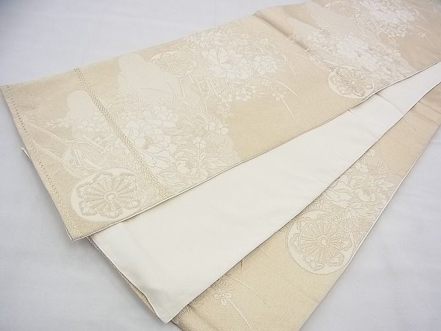 平和屋着物◎六通柄袋帯 佐賀つづれ織 花車文様 金糸 逸品 BAAH5928fk