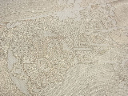 平和屋着物◎六通柄袋帯 佐賀つづれ織 花車文様 金糸 逸品 BAAH5928fk