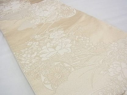 平和屋着物◎六通柄袋帯 佐賀つづれ織 花車文様 金糸 逸品 BAAH5928fk