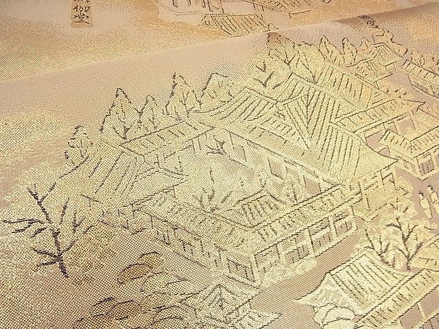 平和屋着物◎全通柄袋帯 洛中洛外図 金糸 逸品 BAAH5939fk