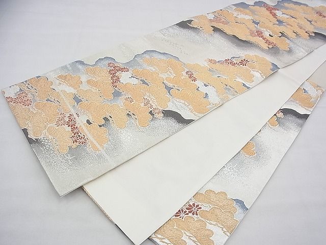 平和屋着物◎六通柄袋帯 唐織 浜松菊水文 金銀糸 逸品 BAAH5932fk