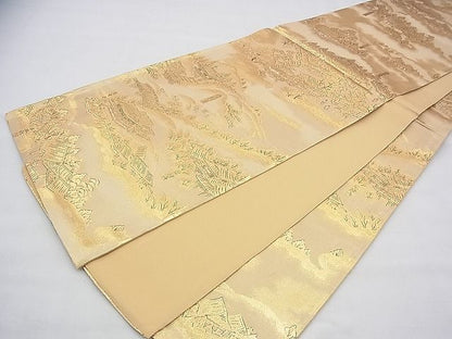 平和屋着物◎全通柄袋帯 洛中洛外図 金糸 逸品 BAAH5939fk