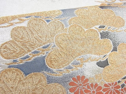 平和屋着物◎六通柄袋帯 唐織 浜松菊水文 金銀糸 逸品 BAAH5932fk