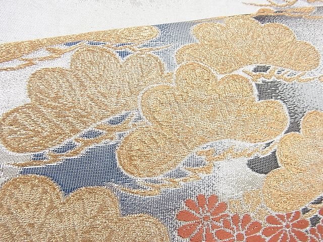 平和屋着物◎六通柄袋帯 唐織 浜松菊水文 金銀糸 逸品 BAAH5932fk